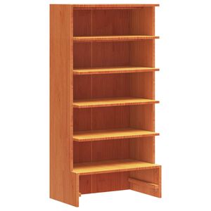 vidaXL Schoenenkast 52x30x104 cm massief grenenhout wasbruin