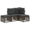 vidaXL Tuinbankenset 4 pcs Grijs poly rattan