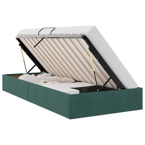 vidaXL Ottoman Bedframe met opslag Donkergroen 90 x 190 cm Fluweel