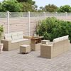 vidaXL Tuin Sofa Set met kussen 9 pcs Beige en Cr&egrave;me Poly Rattan