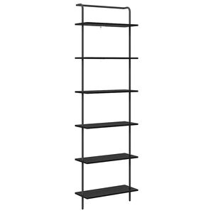 vidaXL Boekenkast 6-laags 60 x 24 x 203 cm Bewerkt hout Zwart Eiken