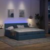 vidaXL Ottoman bed met matrassen en LED's 160x200cm stof blauw