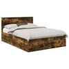 vidaXL Bedframe met hoofdeinde Gerookt eiken 150 x 200 cm Bewerkt hout