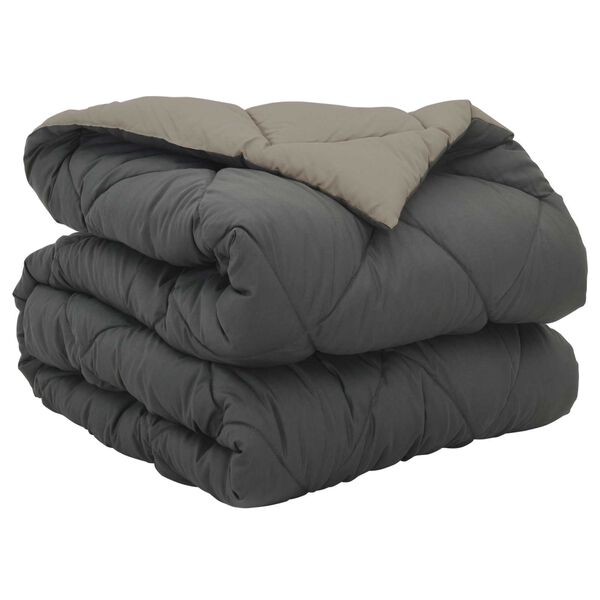 vidaXL Vol jaar dekbed Lichtgrijs en Antraciet 220 x 140 cm Microfiber