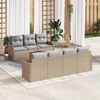 vidaXL Tuinbankenset met opslag 8 pcs Beige en Licht Grijs poly rattan