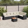 vidaXL 8-delige Loungeset met kussens poly rattan zwart