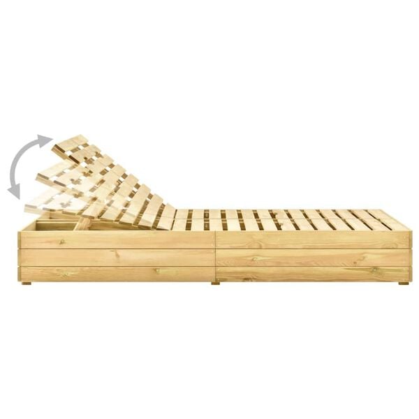 vidaXL Ligbed tweepersoons met kussens geïmpregneerd grenenhout