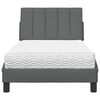 vidaXL Bed met matras "Hanko" stof donkergrijs 90x190 cm