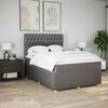 vidaXL Boxspring met matras stof taupe 140x200 cm