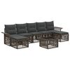 vidaXL Tuinbankenset 8 pcs Grijs poly rattan