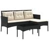 vidaXL Tuinbankenset 2 st Zwart en Cr&egrave;me poly rattan