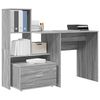 vidaXL Bureau met lade Grijs Sonoma 131,5 x 50 x 106,5 cm Bewerkt hout