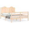 vidaXL Bedframe met hoofdbord massief hout