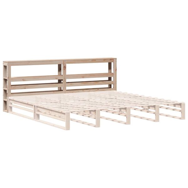 vidaXL Hoofdbord met schappen 180 cm massief grenenhout