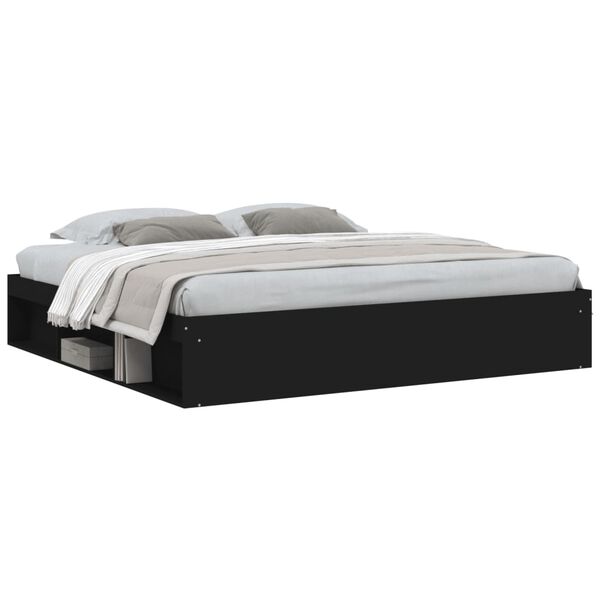 vidaXL Bedframe zwart 200x200 cm