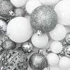 vidaXL 111-delige Kerstballenset polystyreen wit en grijs