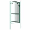 vidaXL Poort met gebogen bovenkant 102x136 cm staal groen