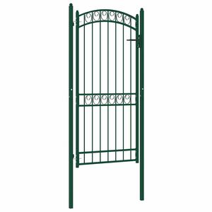 vidaXL Poort met gebogen bovenkant 102x136 cm staal groen