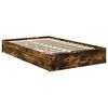 vidaXL Opslag bed met lade Gerookt eiken 120 x 190 cm Bewerkt hout