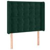 vidaXL Hoofdbord met randen 103x16x118/128 cm fluweel donkergroen