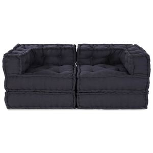 vidaXL Modulair Sofabet 2 st Stof Antraciet 140 x 70 x 56 cm