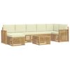 vidaXL Buiten bankenset 8 pcs Wit en cr&egrave;mekleurig 59 x 59 x 37 cm