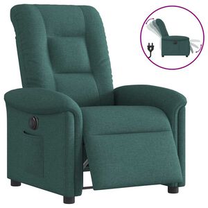 vidaXL Fauteuil verstelbaar elektrisch stof donkergroen