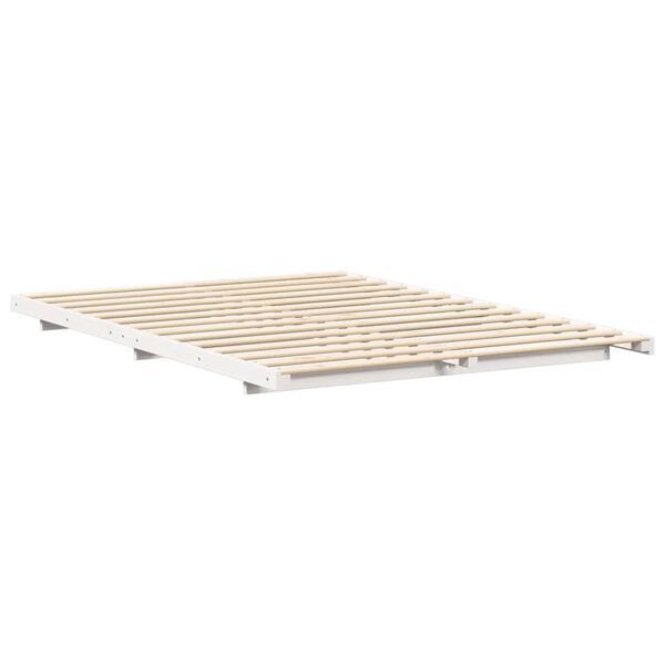 vidaXL Bedframe Wit 140 x 220 cm Massief grenenhout
