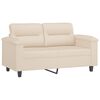 vidaXL 2-delige Loungeset met kussens microvezelstof beige