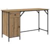 vidaXL Computerbureau Artisan Eiken Bewerkt hout 131 x 48 x 75 cm