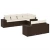 vidaXL 7-delige Loungeset met kussens poly rattan bruin