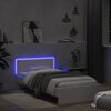 vidaXL Bedframe met hoofdbord en LED-verlichting wit 100x200 cm