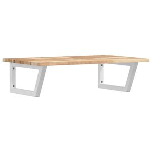 vidaXL Badkamer wandschap staal en massief acaciahout