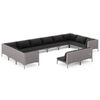 vidaXL 12-delige Loungeset met kussens poly rattan donkergrijs