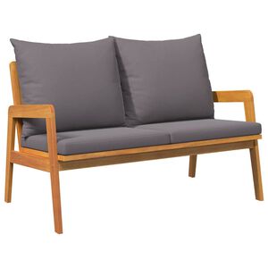 vidaXL Bistroset met kussen 2 pcs Olie naturel Massief Acaciahout
