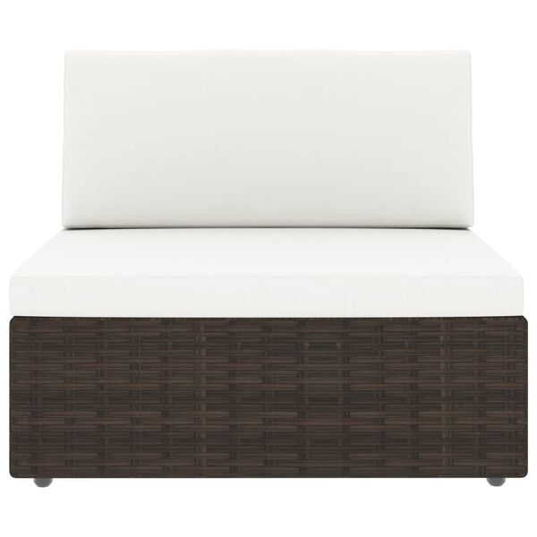 vidaXL 6-delige Loungeset met kussens poly rattan bruin