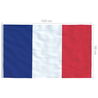 vidaXL Vlag met vlaggenmast Frankrijk 4 m aluminium