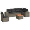 vidaXL 7-delige Loungeset met kussens poly rattan grijs