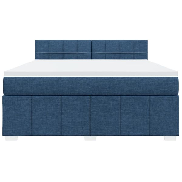 vidaXL Boxspring met matras stof blauw 180x200 cm