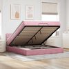 vidaXL Ottoman bed met matras 200x200 cm fluweel roze