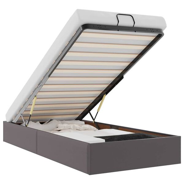 vidaXL Bedframe zonder matras 100x200 cm kunstleer grijs