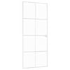 vidaXL Binnendeur 83x201,5 cm gehard glas en aluminium smal wit