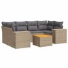 vidaXL 7-delige Loungeset met kussens poly rattan beige