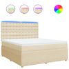 vidaXL Boxspring met matras stof cr&egrave;mekleurig 180x200 cm