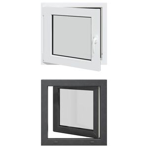 vidaXL Kelderraam RISOR 50 x 50 cm PVC en glas Antracietkleurig