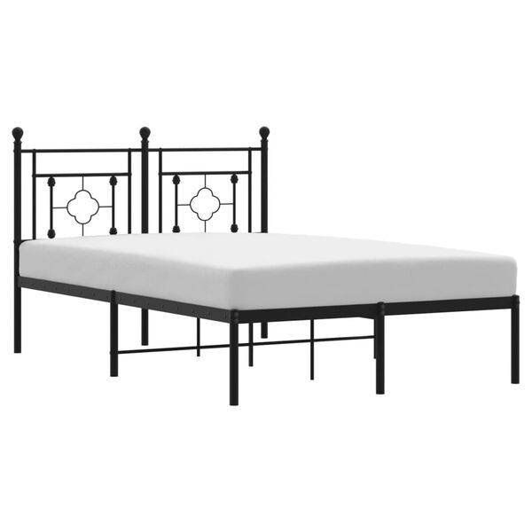 vidaXL Bedframe met hoofdbord metaal zwart 120x200 cm
