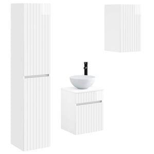 vidaXL Badkamermeubelset 3 st Hoogglans Wit 33 x 34,5 x 160 cm