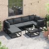 vidaXL Tuin Sofa Set met kussen Zwart Aluminium