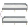 vidaXL Hoekbedframe met Matras met matras 2 pcs Lichtgrijs Stof
