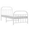 vidaXL Bedframe met hoofd- en voeteneinde metaal wit 90x190 cm